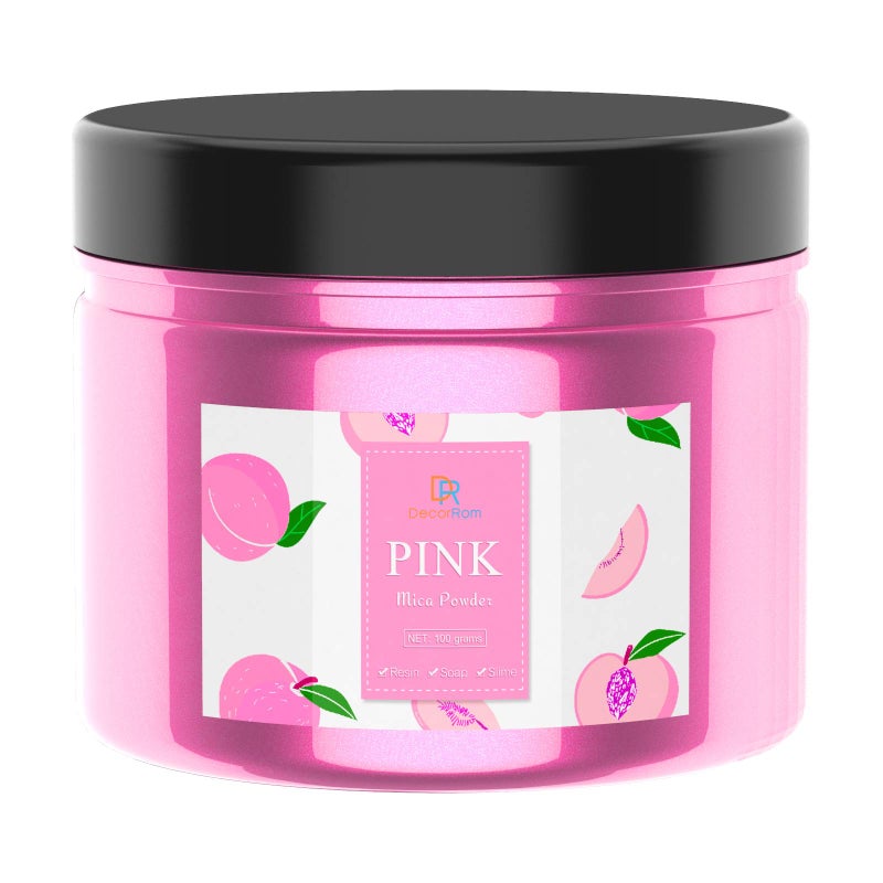 DecorRom Epoxy Resin Color Pigment - Huge 100g/3.5 Ounces Metallic Mica Powder for Adult Hobby, Epoxy Resin Art Coloring, Crafts - Cosmetic Grade Resin Color Dye for Jewelry, Soap Making, Nails Art (Pink) - Image 1